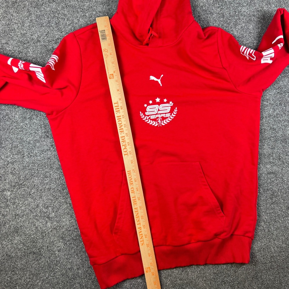 Puma Ferrari Hoodie Mens L Red 95 Years Racing Sponsors Graphic Sweatshirt - Picture 8 of 11